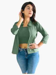 เสื้อผู้หญิงตะวันตกกับแจ็คเก็ตด้านในสีสวยสบายๆสวมใส่เสื้อปกติ - Product Image 6