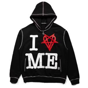 Sudadera con capucha de lana y cremallera de algodón 100% de alta calidad para hombre, estilo de ropa de calle, serigrafía de peso pesado, capucha sólida para invierno - Product Image 1