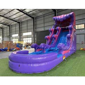 大人用ウォータースライドプール付き商用グレードPvc 20ftトールマーブルブルーカラーインフレータブル - Product Image 4