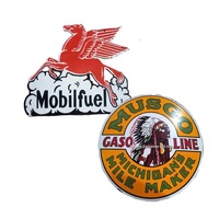 Letreros de Metal Retro Personalizables con Diseño de Flecha de Gasolina, Estilo Vintage Garage Motel Route 66, Multicolor, Decoración para el Hogar
