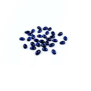 Saphirs bleus naturels de Bangkok, cabochons ovales calibrés 3x5mm 6x4mm, variété incluant pierre de lune arc-en-ciel, péridot, tanzanite, opale - Product Image 1