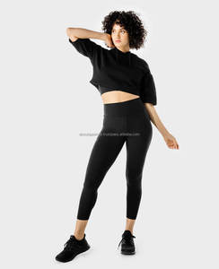 Vêtements de sport pour femmes 2026, sweat-shirt en molleton à col rond, coton, gym, luxe, surdimensionné, vente en gros, sweat-shirts décontractés en tricot uni pour femmes - Product Image 3