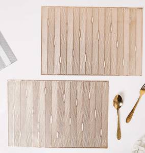 Stylish and Unique Rectangular <b>Gold</b> & Grey Metallic <b>Placemat</b> for Events Table Top Decoration For Home Hotel Restaurant Use - Product Image 2