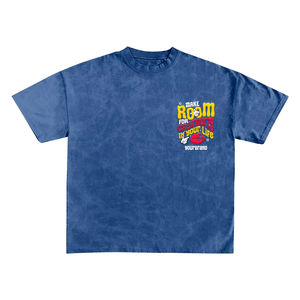 Logo personnalisé 300GSM Box Cut T-shirt pour hommes Oversized Boxy Fit Streetwear Haut court lourd avec impression bouffante Coton graphique - Product Image 1