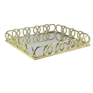 Produit le plus vendu Plateau de service en forme personnalisée Plateau à chocolat en métal et en verre Design Décoration de table - Product Image 2
