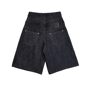 Hot Selling Summer Mid Waist Baggy Jean 5 Inch Inseam 100% Cotton Solid <b>Black</b> Wash Breathable Waterproof Eco-Friendly Quick Dry - Product Image 3