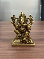 Idoles de Ganesha sur mesure 100 % laiton, tailles 6 pouces, imitation antique brute, portables pour les temples domestiques, les maisons et les magasins, pour la revente