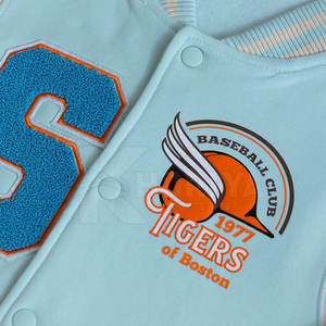 Vestes de baseball de bonne qualité pour hommes avec manches longues/Veste universitaire matelassée coupe-vent pour hommes en gros - Product Image 2