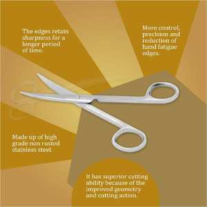 Tijeras Quirúrgicas al por Mayor, Tijeras de Operación Quirúrgica de Precisión de Acero Inoxidable para Uso Médico y Veterinario, Tijeras Quirúrgicas Estériles, Instrumentos Quirúrgicos de Acero Inoxidable - Product Image 6
