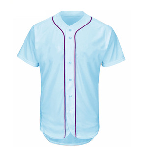 100% Polyester Printed Sublimated 2 Button Custom Made Wholesale Baseball Softball Jersey for Teams and Clubs - Product Image 3