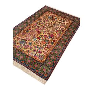 Gulmarg Floral Hand Knotted Silk Rugs SKSZ-01 for Home Use-Rectangle Living Room Carpet with Abstract <b>Puzzle</b> Hallway Patterns - Product Image 2