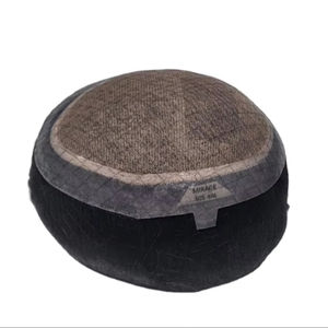 Perruque toupet Miraje Model Taz BD en cheveux humains Remy indiens avec une densité de 100%, vague profonde naturelle et vague corporelle, base en dentelle PU - Product Image 4