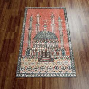 Tapis imprimé au design vintage - Islamique, Prière, Personnalisé, Cadeau de pendaison de crémaillère, Tapis doux non tissé - Product Image 1