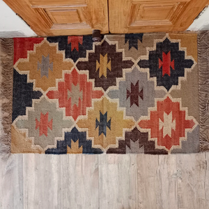 Top Quality New Design Wool Jute Kilim <b>Mats</b> Embroidered Floral Pattern <b>Door</b> <b>Mats</b> for Home Living Room Garden Hotel - Product Image 3