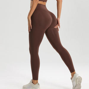 Fabricante de fábrica, personalizado, Delgado, sin costuras, deportes, correr, cintura alta, gimnasio, entrenamiento, control de barriga, mallas de yoga, mallas para mujer - Product Image 4