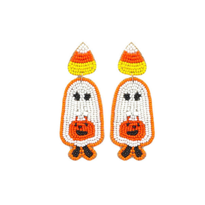Handcrafted Ghost <b>Halloween</b> Beaded <b>Earring</b> - Product Image 2