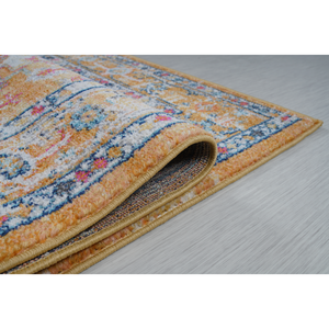 Handmade Bohemian Striped Area <b>Rug</b> for Living Room Mustard & Rust Large Polyester Rectangle - Product Image 6