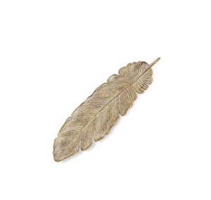 Plateau à feuilles en métal doré Plateau en forme de feuille en métal de couleur blanche et or Fait à la main pour la maison et l'hôtel Plateaux au design unique - Product Image 4