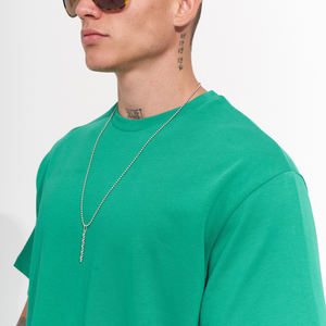 T-shirt long à épaules tombantes pour hommes personnalisable 100% coton écologique respirant et lourd - Product Image 5