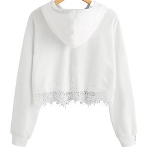 OEM Sweat à capuche court de haute qualité pour femmes, multicolore, chaud, imprimé de lettres, saison d'automne, court, respirant, doublé, style pour femmes - Product Image 2