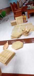 ตะแกรงไม้ไผ่ธรรมชาติแขวนผนังไม้ไผ่ทอเป็นมิตรต่อสิ่งแวดล้อม - Product Image 6