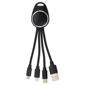 Cable de Carga USB Promocional 4 en 1 Personalizado con Diseño de Bola de Boliche para Dispositivos - Product Image 1