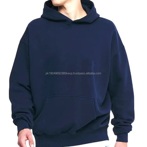 Sudadera con Capucha de Primera Calidad al por Mayor, Sin Cordones, de Algodón Grueso, Sudadera con Capucha Lisa Negra Personalizada, Cortada y Cosida - Product Image 1