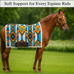 Almohadilla de sillín Western Show de lana pura con hermoso diseño Accesorios de caballo Premium - Product Image 2