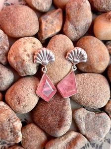 Boucles d'oreilles en argent sterling 925 Morganite faites à la main Belle boucle d'oreille pour femme Boucle d'oreille en pierre rose. - Product Image 2