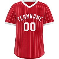 Maillot de baseball imprimé par transfert thermique en gros, en polyester anti-humidité, col en V, pull personnalisable, couleur sur mesure