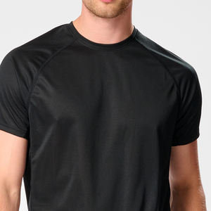 เสื้อยืดผู้ชายระบายอากาศได้ดีสีพื้นทรงสลิมฟิตแห้งเร็วเสื้อของผู้ชายน้ำหนักเบาออกแบบโลโก้ได้ตามต้องการ - Product Image 4