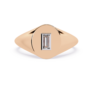 Bague en or massif 10K 14K personnalisable avec diamant taille baguette, certification IGI, style ethnique, fabrication artisanale pour femme - Product Image 2