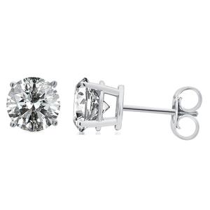 Boucles d'oreilles tendance en or blanc 10K avec diamants de laboratoire, clarté VS1-VS2, finition polie, personnalisables pour mariage et soirée féminine - Product Image 3