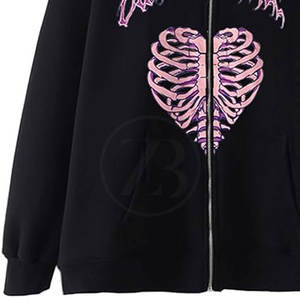 Sudadera con capucha de invierno de algodón 100% para hombre con diamantes de imitación patrón sólido estilo informal cálido y venta en línea cuello con capucha - Product Image 3