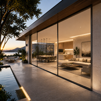 Porte coulissante en verre ALUFRONT Apex 180 à cadre minimal extra large à rupture de pont thermique pour ouvertures de villas de grande envergure