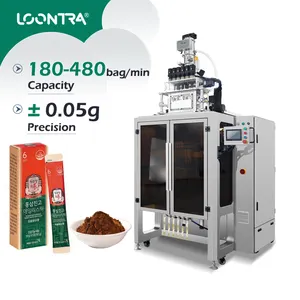 Machine d'emballage multifonctionnelle automatique de poudre de café de gingembre Double 2 4 6 8 10 Lane Sachet de bâton de poudre de café de bâton de sucre