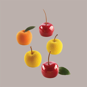 Moldes de Silicona 3D para Postres, Formas Realistas de Frutas: Manzana, Cereza, Melocotón, 39 mm de Diámetro, 30 mm de Altura - Product Image 1