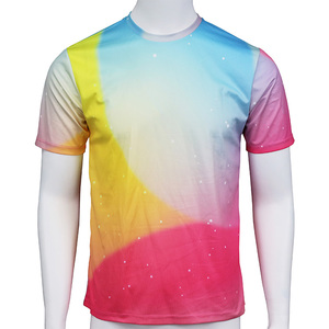 เสื้อยืดผ้าฝ้าย100% ลายพื้นวัสดุโพลีเอสเตอร์/ ผ้าฝ้ายถักลายโลโก้ตามสั่ง - Product Image 1