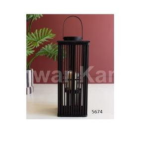โคมไฟไม้ไผ่ทรงสี่เหลี่ยมผืนผ้าสูงพร้อมกระจกสำหรับตกแต่งบ้านโรงแรมงานแต่งงาน - Product Image 1