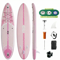 Nouvelle conception, planche de paddle gonflable complète pour femmes et filles, rose, PVC, 335 cm, stable, pour sports nautiques, surf, loisirs