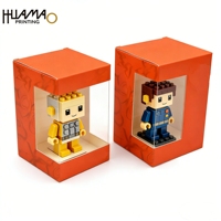 Boîte de présentation orange pour figurines et modèles, emballage personnalisé en carton avec logo pour objets de collection et jouets transfrontaliers