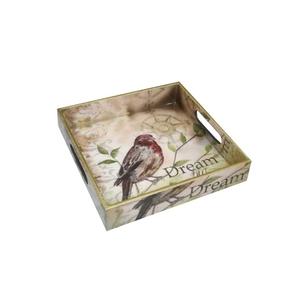 Plateau de service en MDF de forme carrée pour la maison à prix réduit Plateau de service en MDF de haute qualité imprimé de roses - Product Image 6