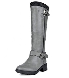 Shemax 2023 superventas de alta calidad personalizado al por mayor de las mujeres tortuga gris hasta la rodilla botas de invierno para montar en motocicleta - Product Image 2