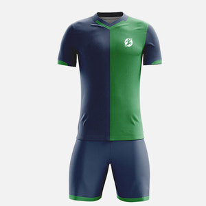 Ensemble d'uniformes de football pour hommes demi-manches patchs personnalisés 100% polyester à séchage rapide col en V personnalisable pour les joueurs - Product Image 1