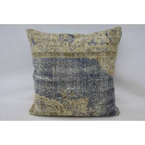Almohada de lana de retazos Kantha tejida Beige, cojín decorativo de 32x32 pulgadas, estampado Floral bordado Vintage, antideslizante, ecológico - Product Image 1