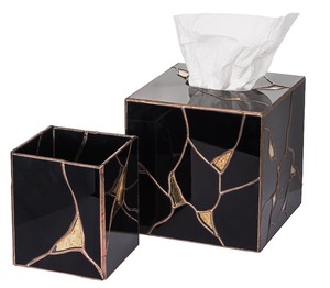 กล่องใส่กระดาษทิชชูและที่ใส่กระดาษเช็ดปากไม้หลากสี งานฝีมือเรซิ่น ของตกแต่งบนโต๊ะลายดอกไม้ สำหรับโรงแรม ราคาประหยัด - Product Image 5