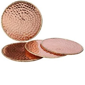Ensemble de 6 sous-verres en métal faits à la main sur mesure pour la cuisine, le thé, la tasse à café, le dessous de verre décoratif en métal - Product Image 5