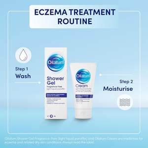 Crème Oilatum 150g pour l'eczéma, le psoriasis et les peaux sèches, pour les gels douche - Product Image 3