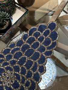 <b>Beaded</b> <b>Placemat</b> Handmade Round Charger for Luxury Dining & Holiday Decor Unique Piece Handmade <b>Beaded</b>, <b>Placemat</b>, Housewarming - Product Image 2