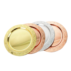 Bandeja de madera redonda hecha a mano, utensilios de metal para comer, bandeja decorativa para desayuno y comida - Product Image 3